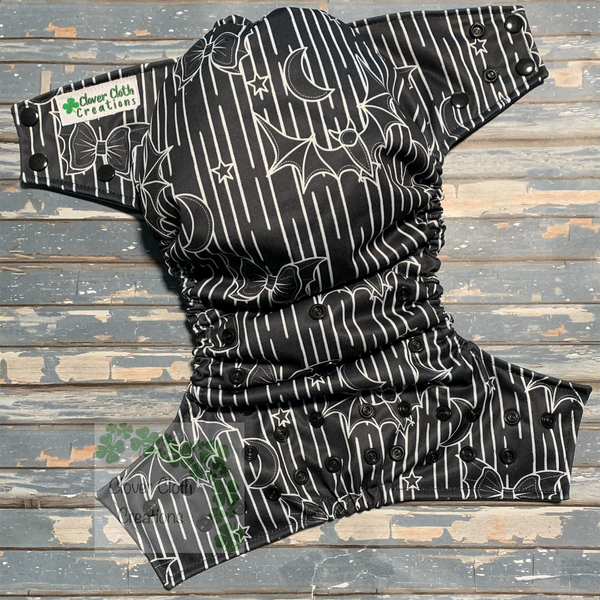 Bats and Stripes Cloth Diaper - Made to Order