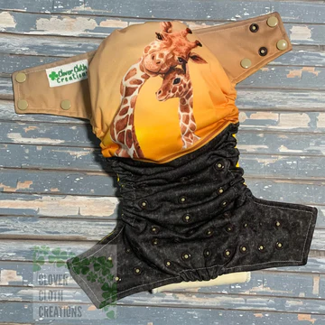 Giraffes Cloth Diaper - Made to Order